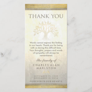 Golden Tree Sympathy Thank You Card