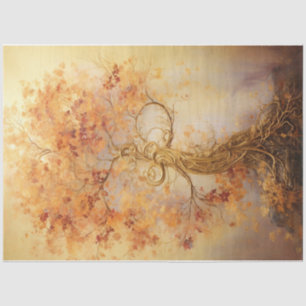 Golden tree tissue paper