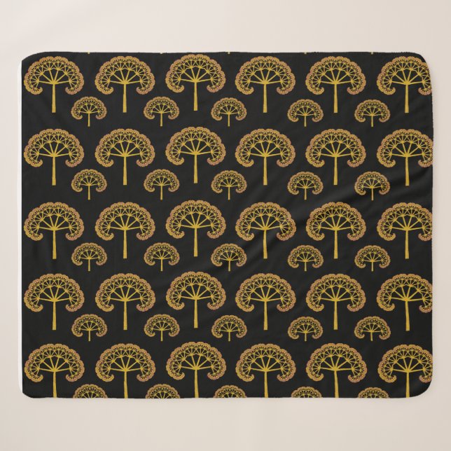 Golden Trees Sherpa Blanket (Front (Horizontal))
