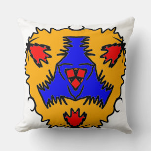 Golden Tribal Mandala Throw Pillow