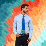 Golden Trident of Ukraine Blue Tie<br><div class="desc">Golden Trident of Ukraine Blue neck tie</div>
