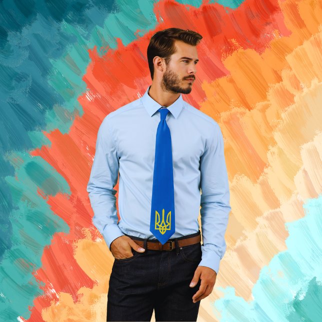 Golden Trident of Ukraine Blue Tie (Creator Uploaded)