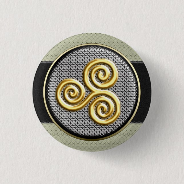 Golden Triskele 1 Inch Round Button (Front)