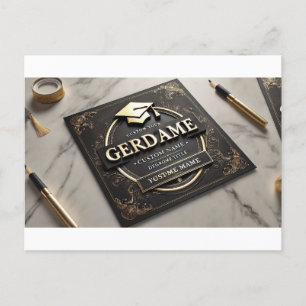 Golden Triumph: Luxury Graduation Card" Postcard