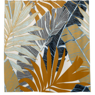 Golden Tropical Leaves Silhouette