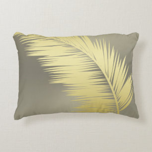 Golden Tropical Palm leaves  Accent Pillow