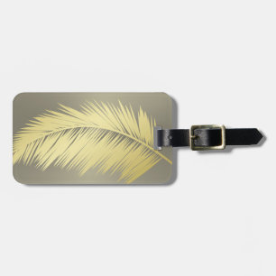 Golden Tropical Palm leaves Luggage Tag