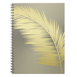 Golden Tropical Palm leaves Notebook