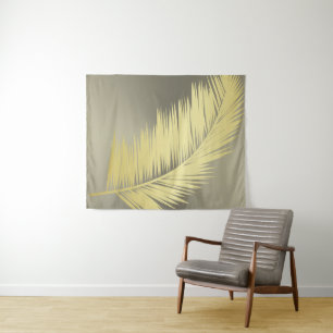 Golden Tropical Palm leaves  Tapestry