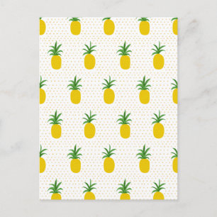 Golden Tropical Pineapples Postcard