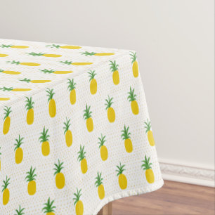 Golden Tropical Pineapples Tablecloth