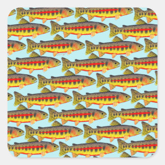 Golden Trout pattern in Blue Square Sticker