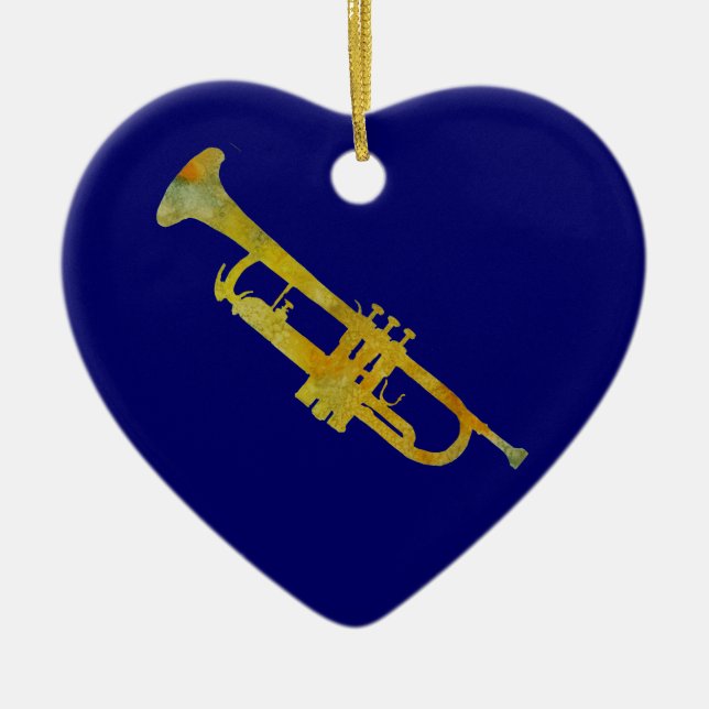 Golden Trumpet Ceramic Ornament (Front)