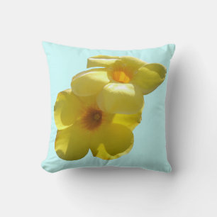 Golden Trumpet Flowers I Throw Pillow