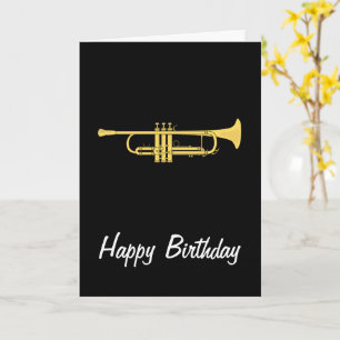 Golden Trumpet Music Thème Carte Anniversaire