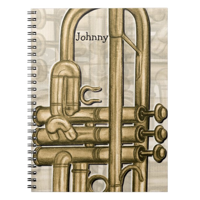 Golden Trumpet Personalized Notebook (Front)