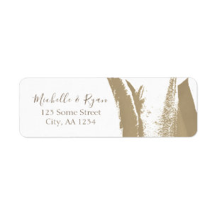 Golden Tulip Flower Address Wedding Label