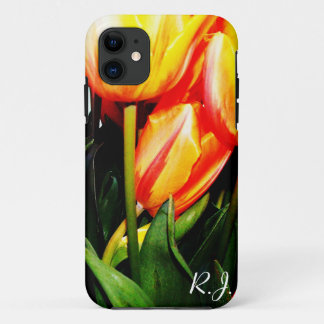 golden tulip flowers. iPhone 11 case