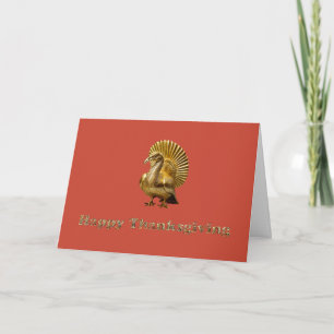 Golden Turkey Thanksgiving Greeting Card