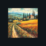 Golden Tuscany Dreams Canvas Print<br><div class="desc">Bring the warmth and romance of the Italian countryside into your home with this Golden Tuscany Dreams canvas print. Inspired by the vibrant brushstrokes of Van Gogh and the sun-soaked hills of Tuscany, this artwork radiates a timeless, rustic charm. The swirling sky, textured fields, and scenic path evoke a sense...</div>