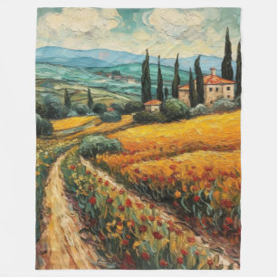 Golden Tuscany Dreams Fleece Blanket