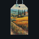 Golden Tuscany Dreams Gift Tags<br><div class="desc">Add a touch of Tuscan charm to your gifts with this Golden Tuscany Dreams Gift Tag, featuring a breathtaking painted landscape inspired by the golden hills and vineyards of Italy. The front showcases the romantic countryside scene, while the back offers customizable text for your personal message. Customization Options: ✔ Recipient/From...</div>