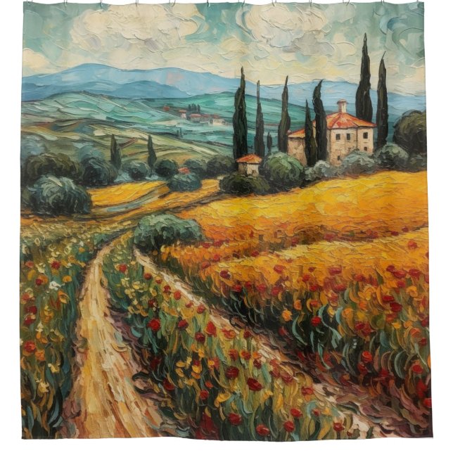 Golden Tuscany Wildflower Countryside Landscape (Front)