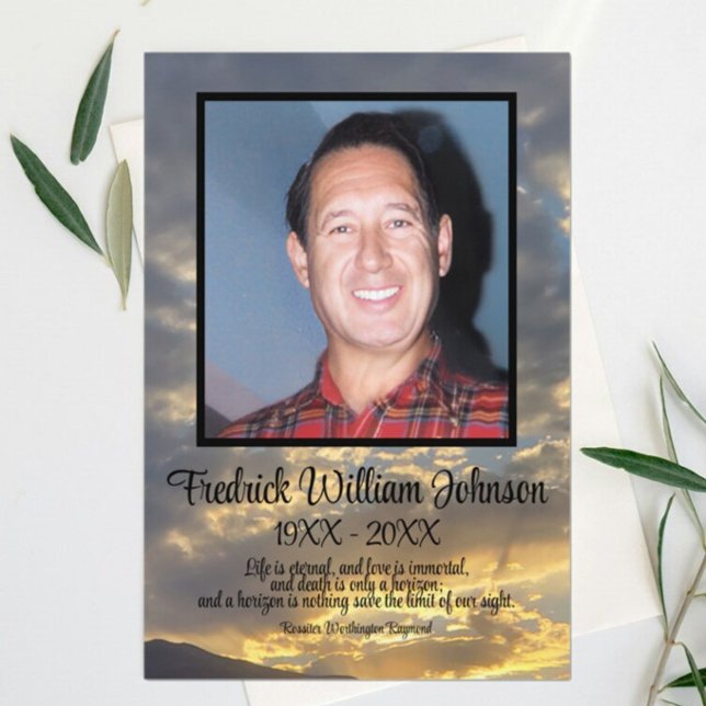 Golden Twilight Cloud Photo Funeral Program (Creator Uploaded)