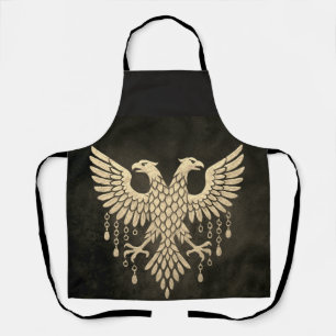 Golden Twin Raven Norse Mythology Black Apron