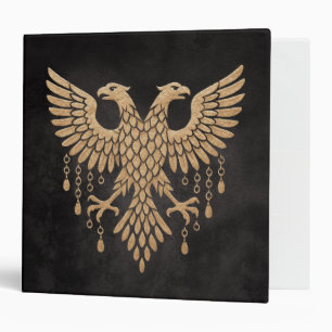 Golden Twin Raven Norse Mythology Black Binder