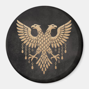 Golden Twin Raven Norse Mythology Black Magnet