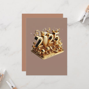 Golden typography happy new year 2025 invitation