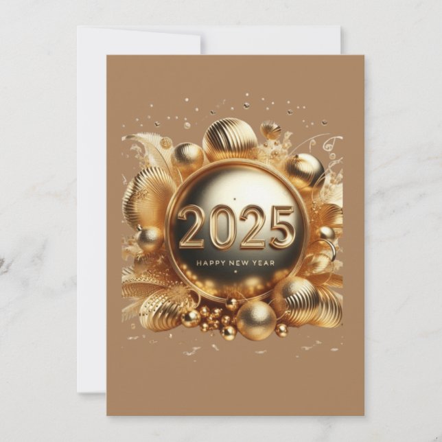Golden typography happy new year 2025 save the date (Front)