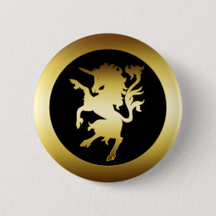 GOLDEN UNICORN 2 INCH ROUND BUTTON