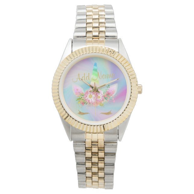 Golden Unicorn Rainbow Two Tone Watch (Front)