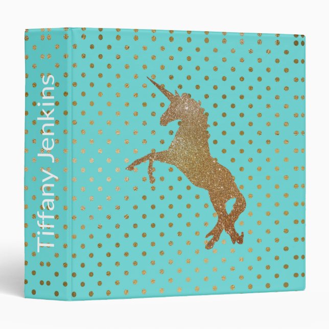 Golden Unicorn scrapbook binder (Front/Spine)