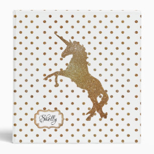 Golden Unicorn White scrapbook binder