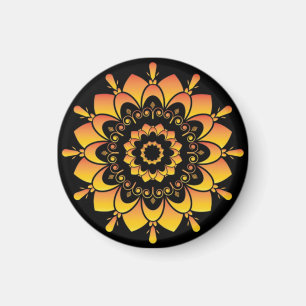 Golden Unique Mandala Design Magnet