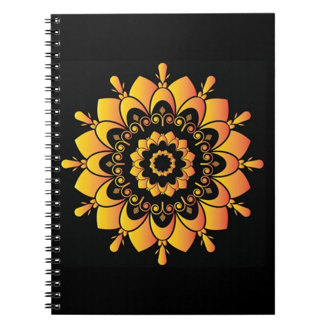 Golden Unique Mandala Design  Notebook (Front)