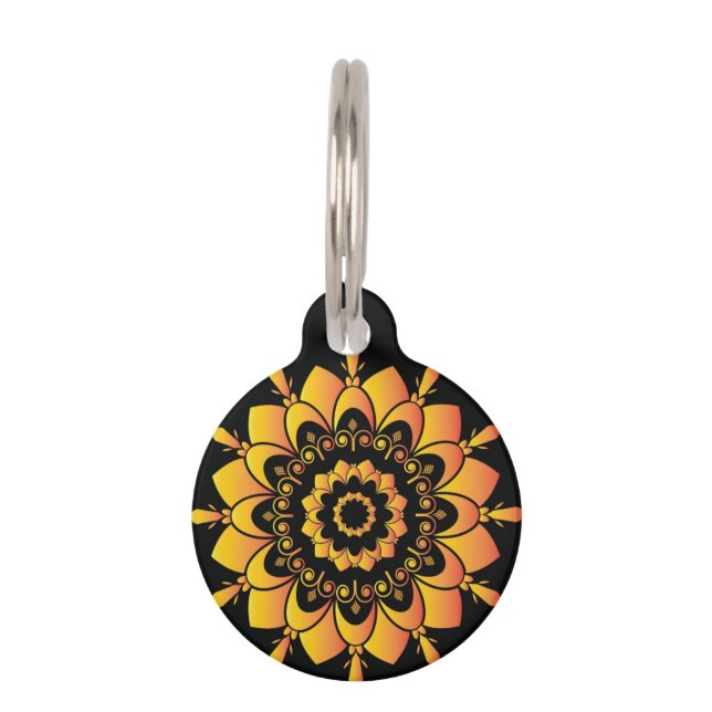 Golden Unique Mandala Design  Pet Tag (Front)