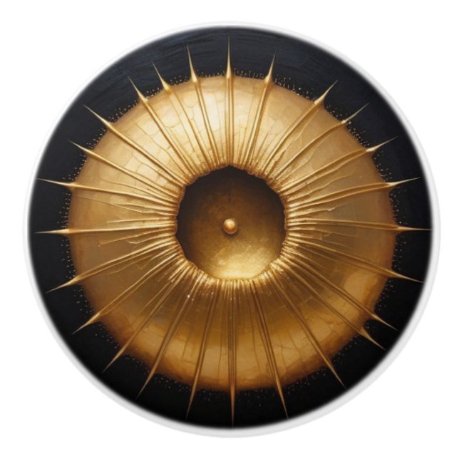 Golden Urchin Ceramic Knob (Front)
