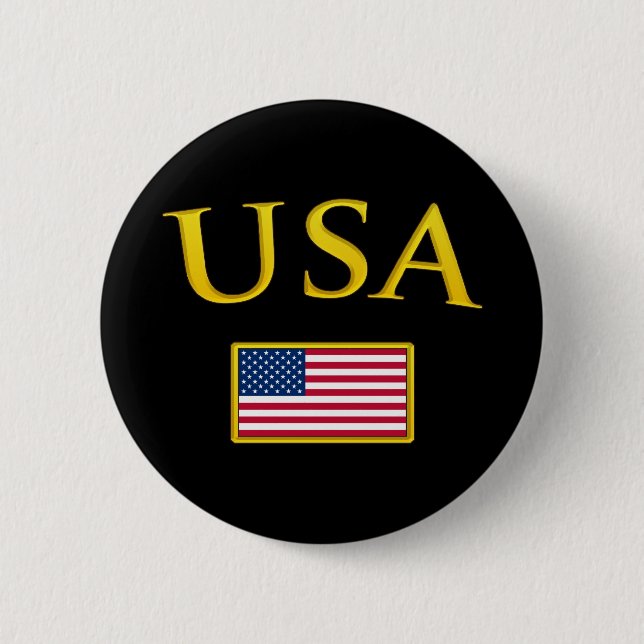Golden USA 2 Inch Round Button (Front)