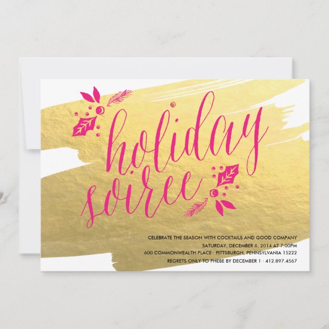 GOLDEN VACANCES SOIREE FÊTE Invitation (Devant)