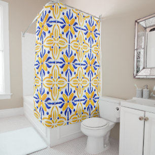 Golden Valencia Blossom Blue and Amber Floral