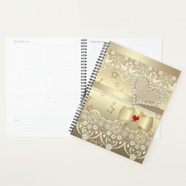 Golden Valentines Day Wedding illustration heart l Planner (Display)