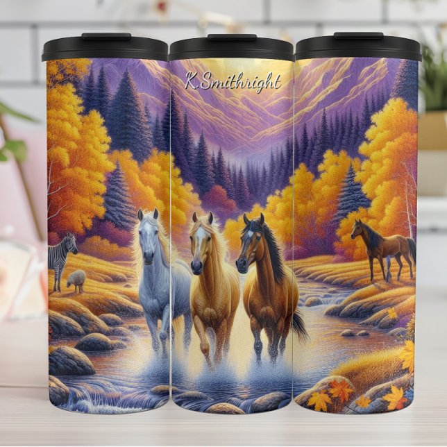Golden Valley Horses Majestic Stream Run Thermal Tumbler (Creator Uploaded)
