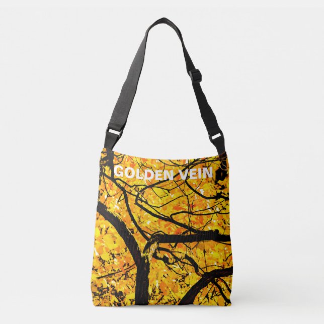 Golden Veins Of Autumn Crossbody Bag (Front)