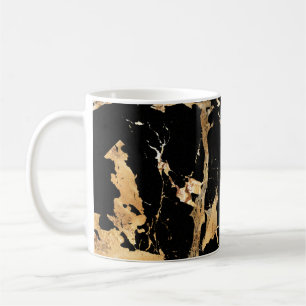 Golden Veins on Black Marble–Abstract Luxe Texture Coffee Mug