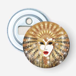 Golden Venice Carnival Party Mask Bottle Opener