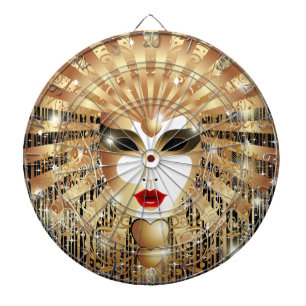 Golden Venice Carnival Party Mask Dartboard
